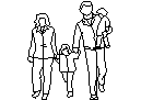 A Family with Toddler and Baby CAD block preview