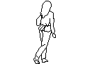 A woman walking away CAD block preview