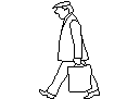 A man walking with bag CAD block preview