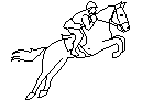 A jumping horse with rider CAD block preview