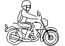 Person on a motorbike - elevation CAD block preview
