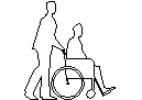 Person Pushing Wheelchair CAD block preview