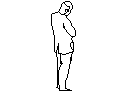 A rear view of a man CAD block preview