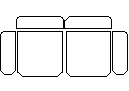 Sofa Two Seater CAD block preview