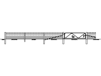 Star picket and wire fence – free CAD block preview
