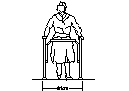 Person with walking frame CAD block preview