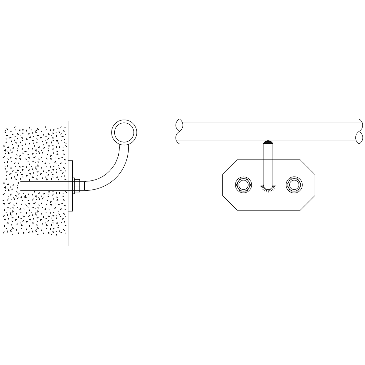 Wall Mounted Handrail – free CAD block preview