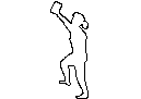 Woman reaching up CAD block preview