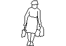 Woman with bags CAD block preview