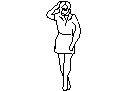 Woman with hand on head CAD block preview