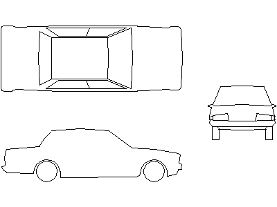 Medium Size Sedan – free CAD block preview