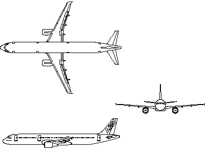 Airbus A321 - Aircraft – free CAD block preview
