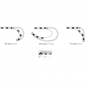 B-DOUBLE 25m Turning - Turning Diagram CAD block preview
