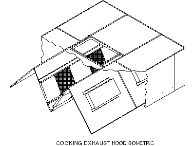 Cooking Exhaust Hood Isometric – free CAD block preview