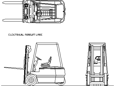Forklift - Electrical Linde – free CAD block preview