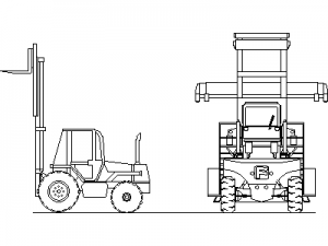 Forklift Large Sea Container Lift CAD block preview