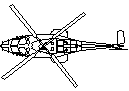 Helicopter in plan view CAD block preview