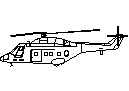 Helicopter in side view CAD block preview