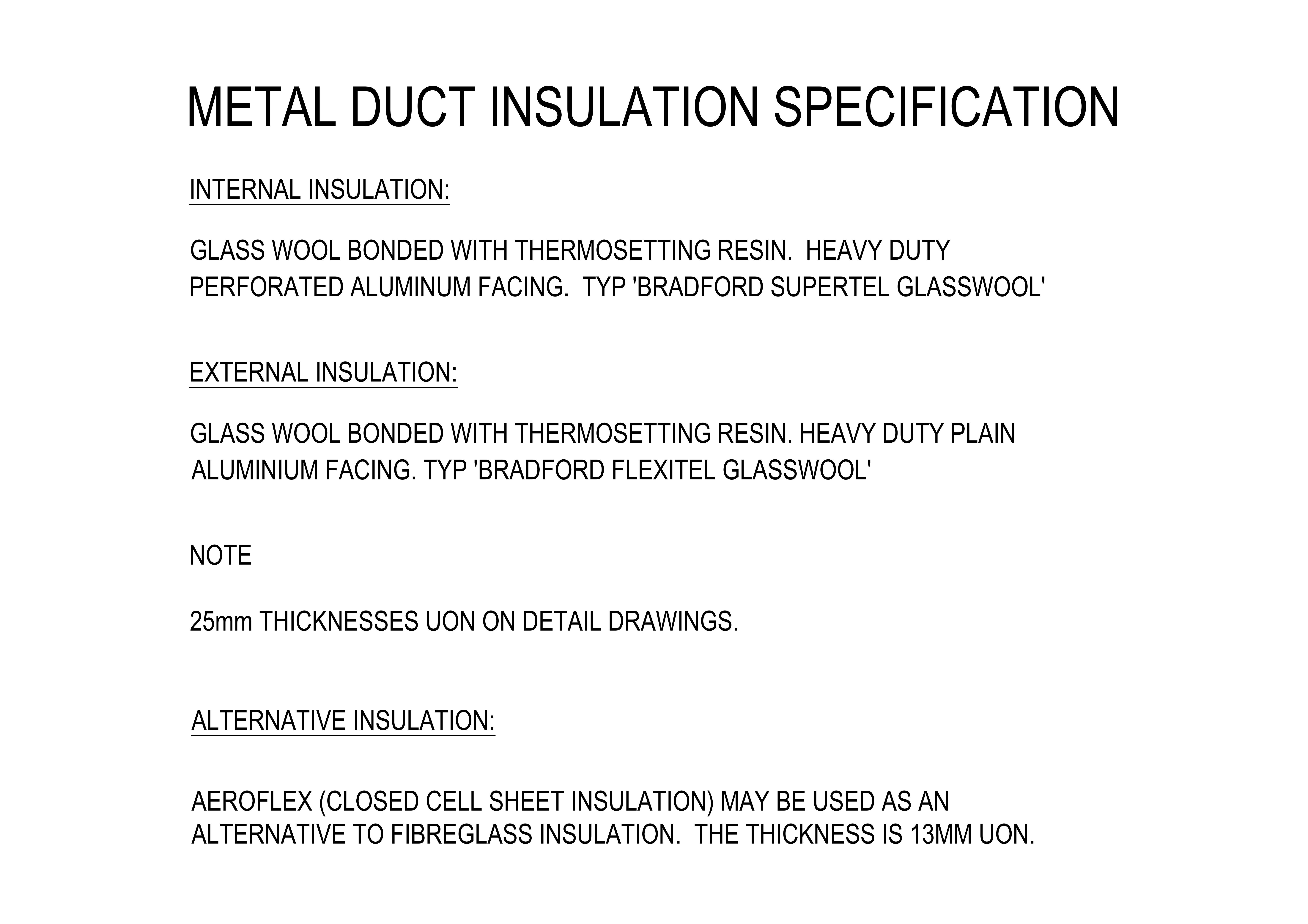 Metal Duct Insulation Specification – free CAD block preview
