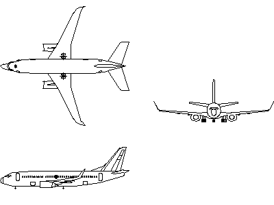 Boeing 737-300 - Aircraft – free CAD block preview