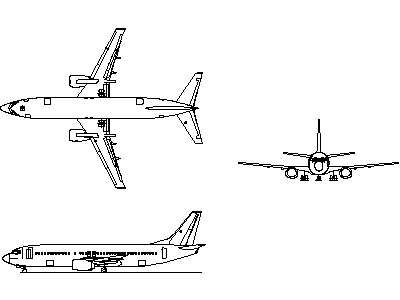 Boeing 737-400 - Aircraft – free CAD block preview