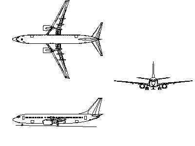 Boeing 737-800 - Aircraft – free CAD block preview