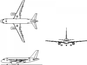Airbus A318 - Aircraft CAD block preview