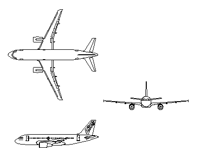 Airbus A319 – Aircraft – free CAD block preview