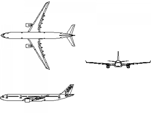 Airbus A330 - Aircraft CAD block preview