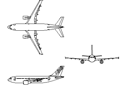 Airbus A310 - Aircraft – free CAD block preview