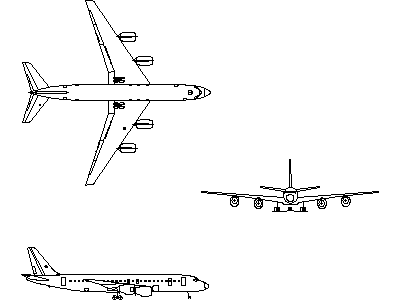 Douglas DC-8-55 - Aircraft – free CAD block preview