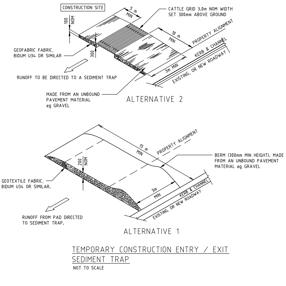 Temporary Construction Entry and Exit Sediment Trap Detail – free CAD block preview