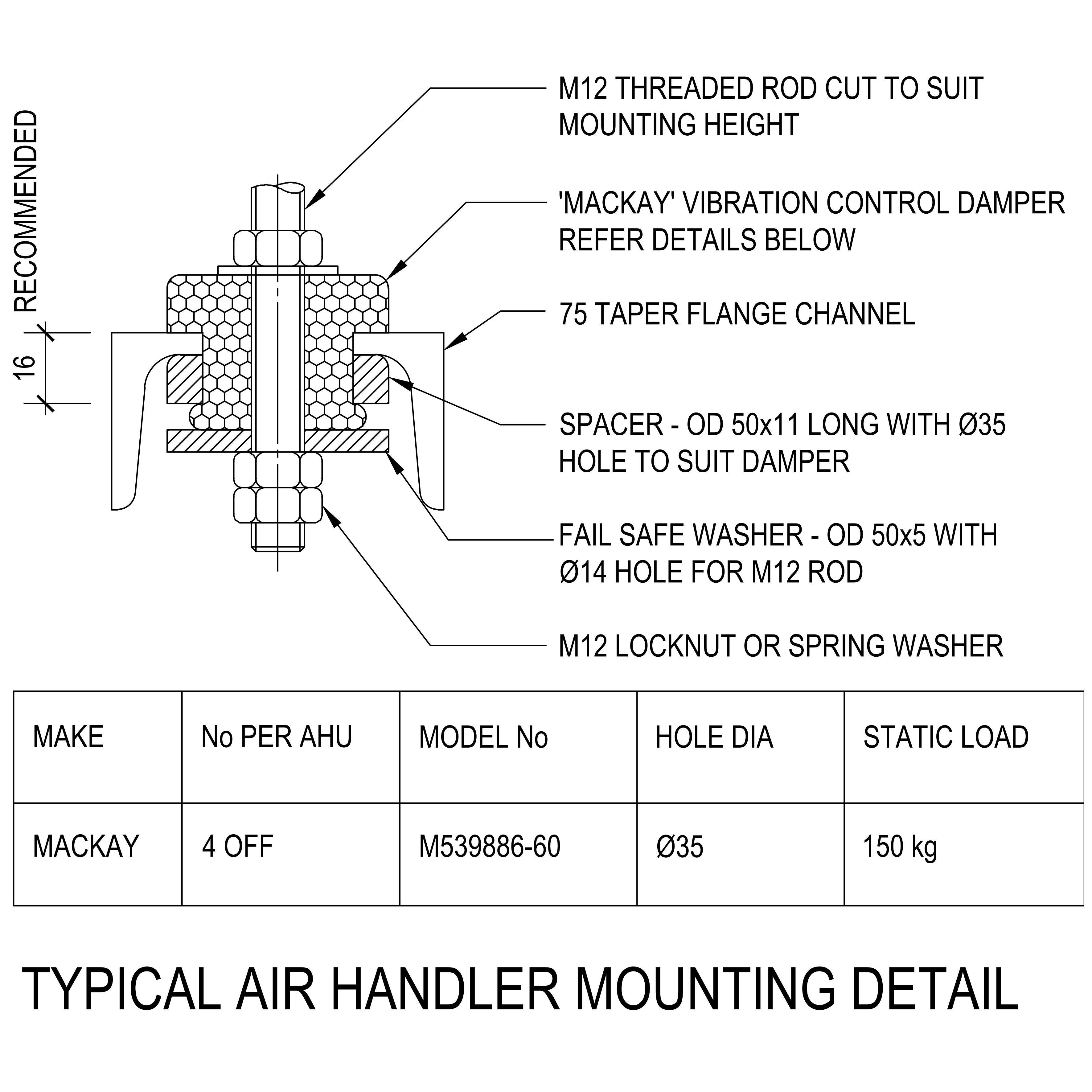 Typical Air Handler Mounting Detail – free CAD block preview