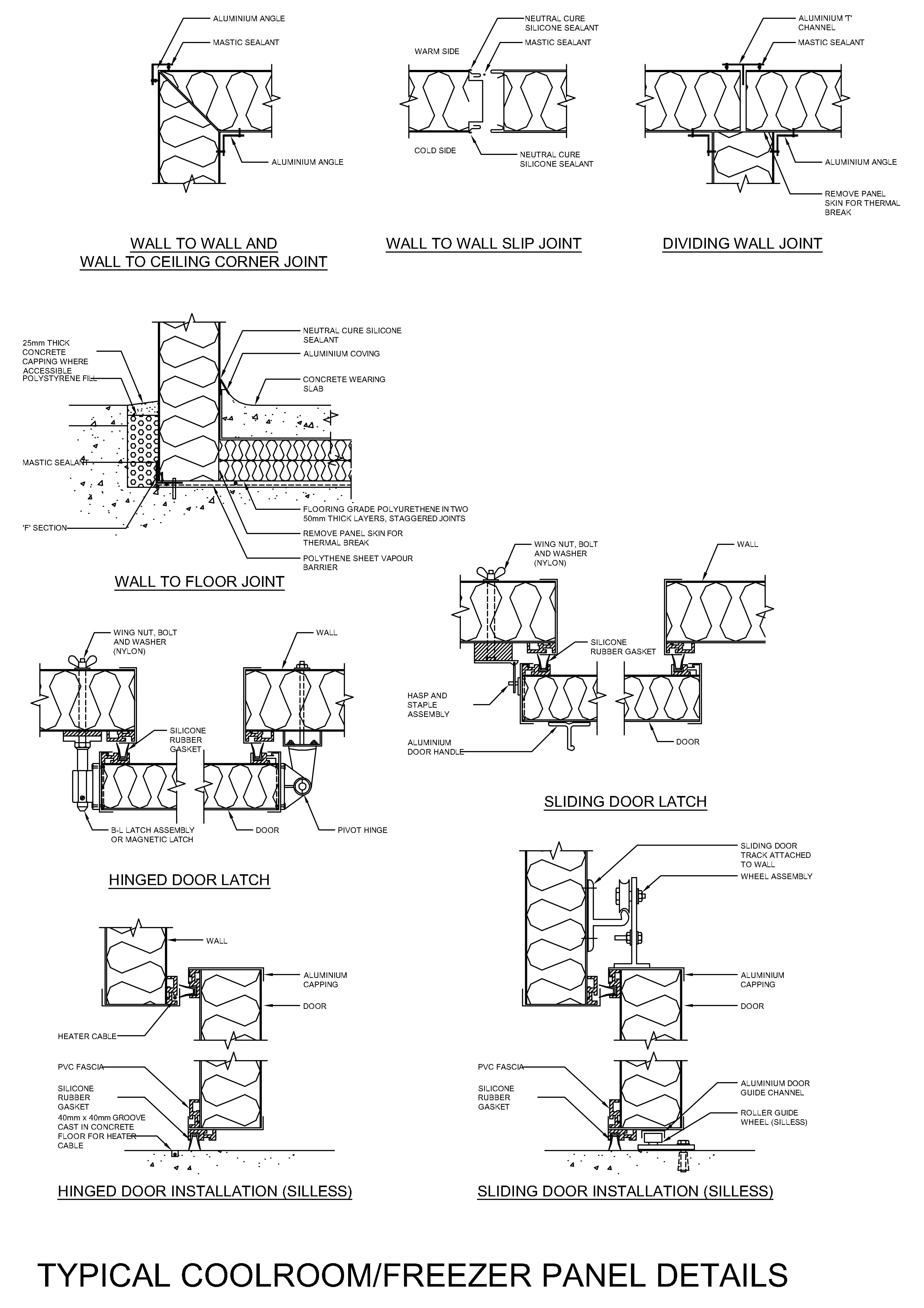 Typical Coolroom Freezer Panel Details – free CAD block preview