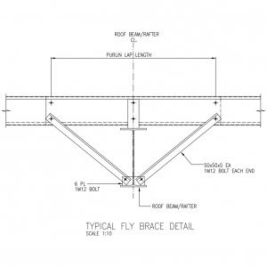Typical Fly Brace Detail CAD block preview