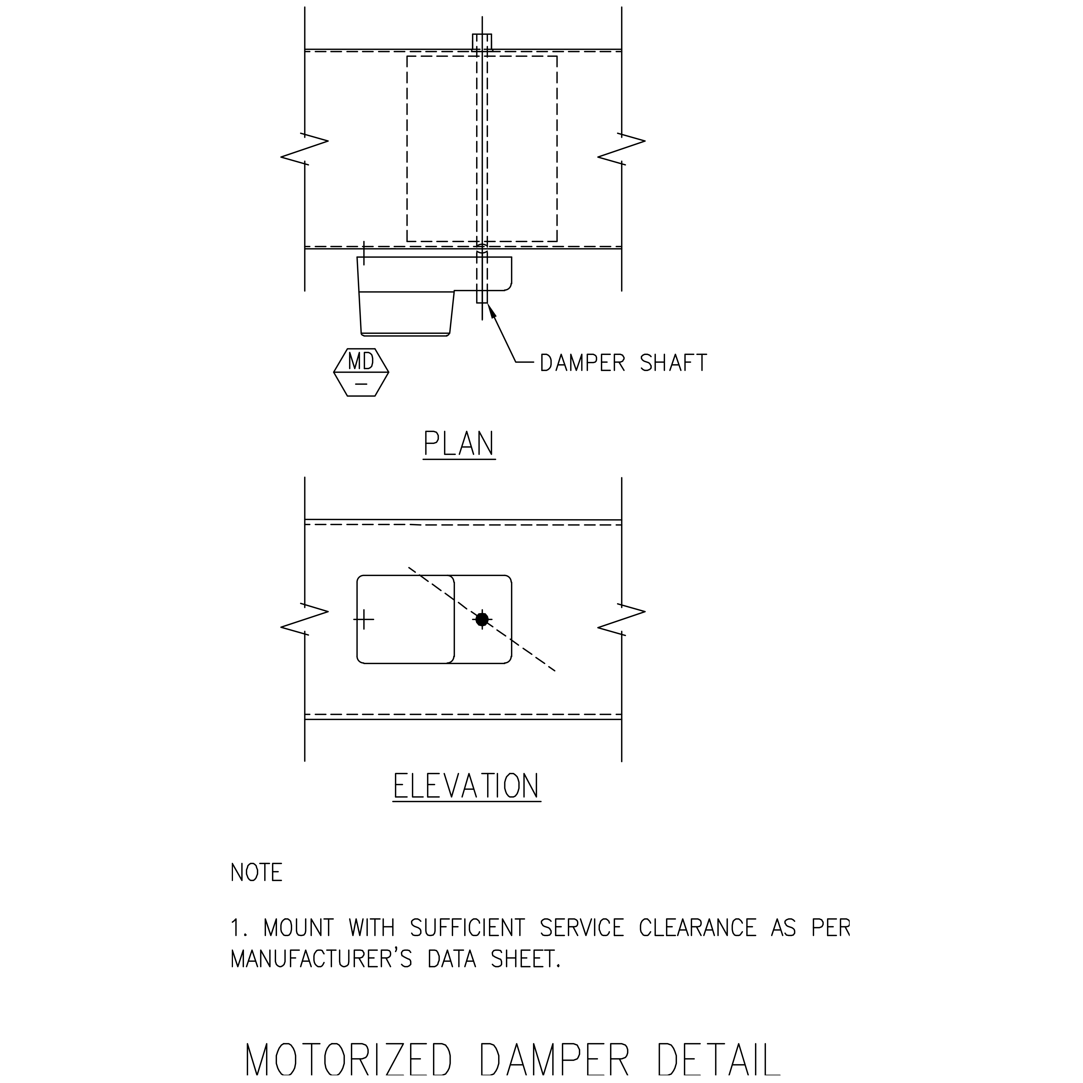 Typical Motorized Damper Detail – free CAD block preview