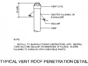Typical Vent Roof Penetration Detail CAD block preview
