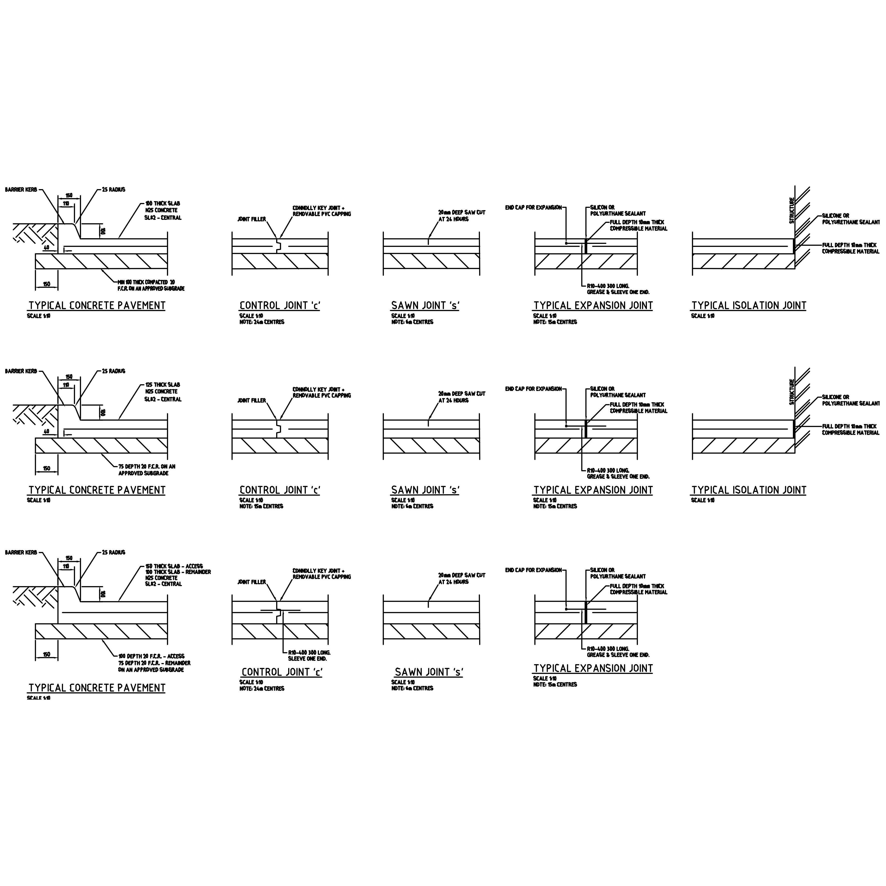 Typical Concrete Driveway Sections – free CAD block preview