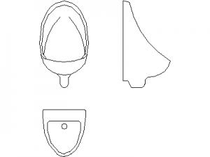 Urinal - Type 1 CAD block preview