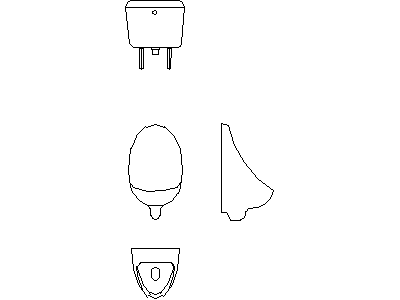 Urinal - Type 3 – free CAD block preview