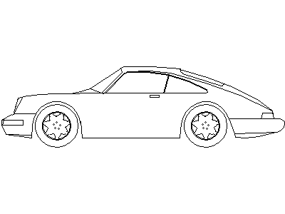 Porsche - Side Elevation – free CAD block preview