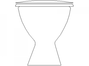 Toilet (WC) Pan - Front View CAD block preview