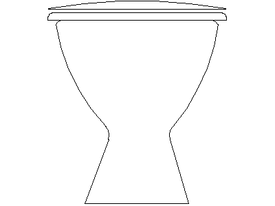 Toilet (WC) Pan - Front View – free CAD block preview