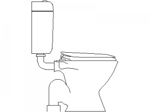 Toilet (WC) - Side View CAD block preview