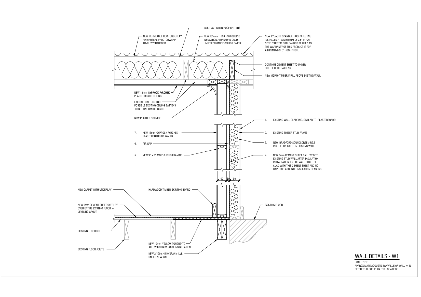 Wall Details W1 – free CAD block preview