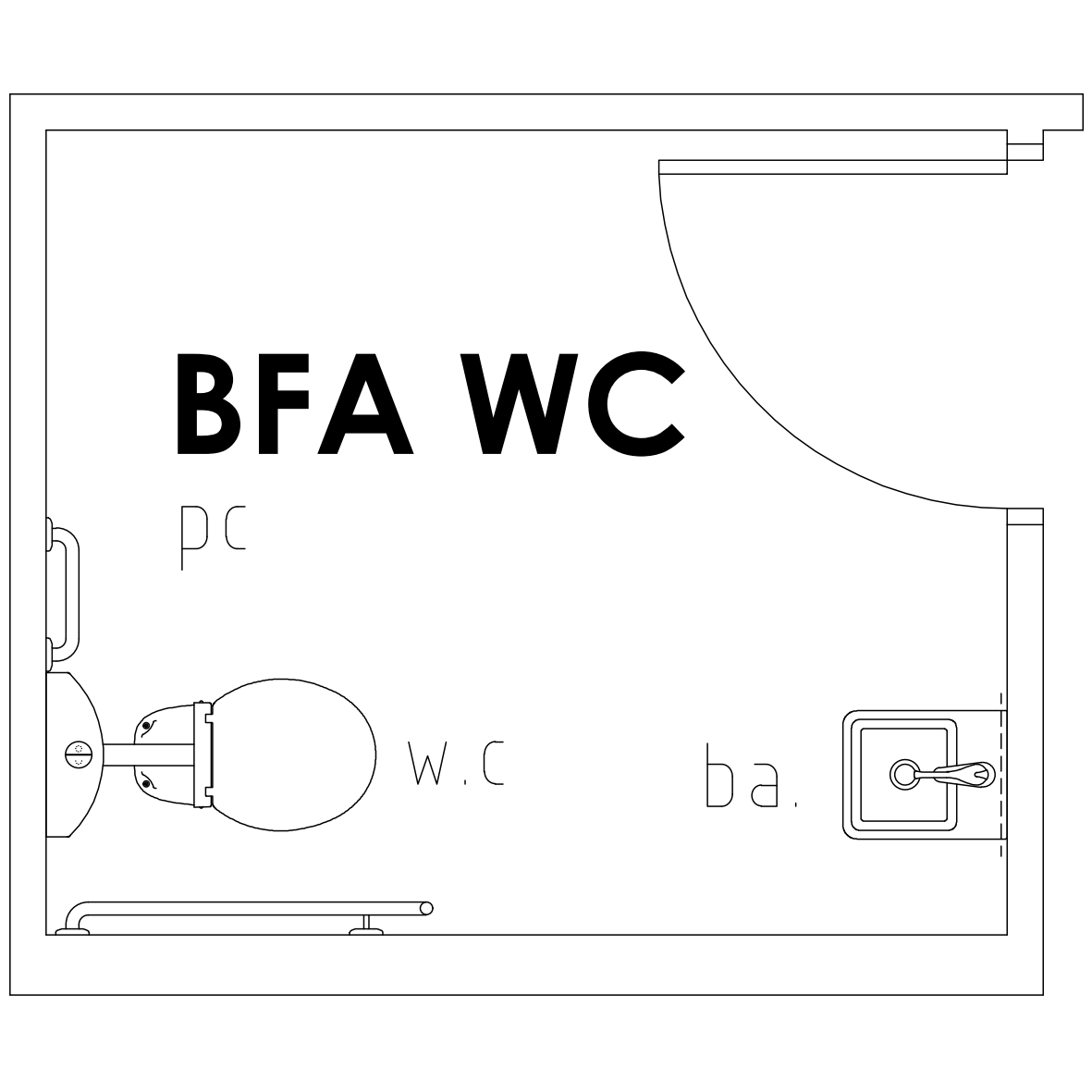 BFA WC Floor Plan – free CAD block preview