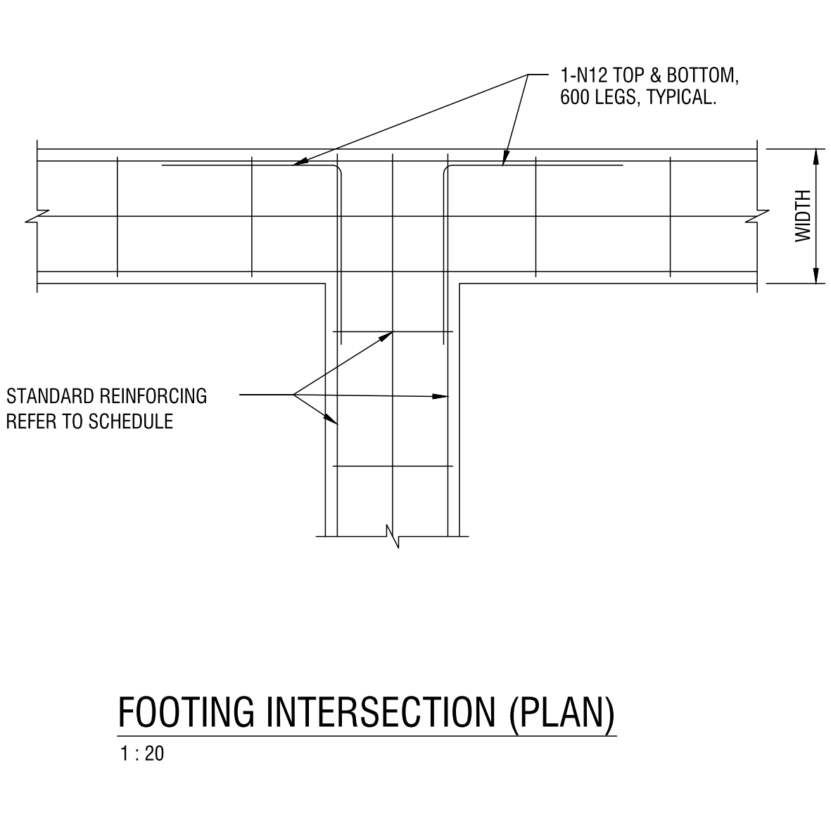 Footing Intersection - Plan – free CAD block preview