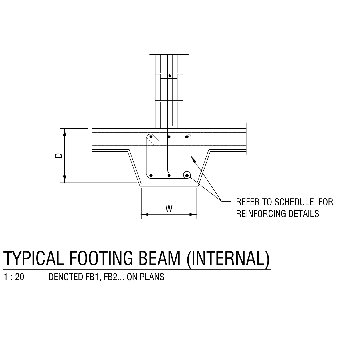 Typical Footing Beam - Internal – free CAD block preview