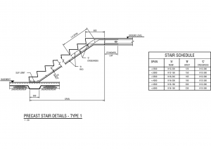 Typical Precast Stair Detail CAD block preview