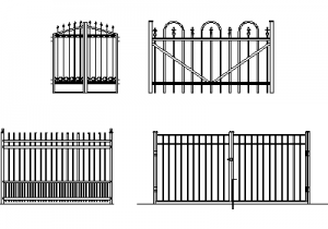 Feature Entry Gates Collection - Elevations CAD block preview